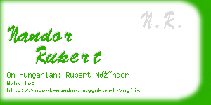 nandor rupert business card